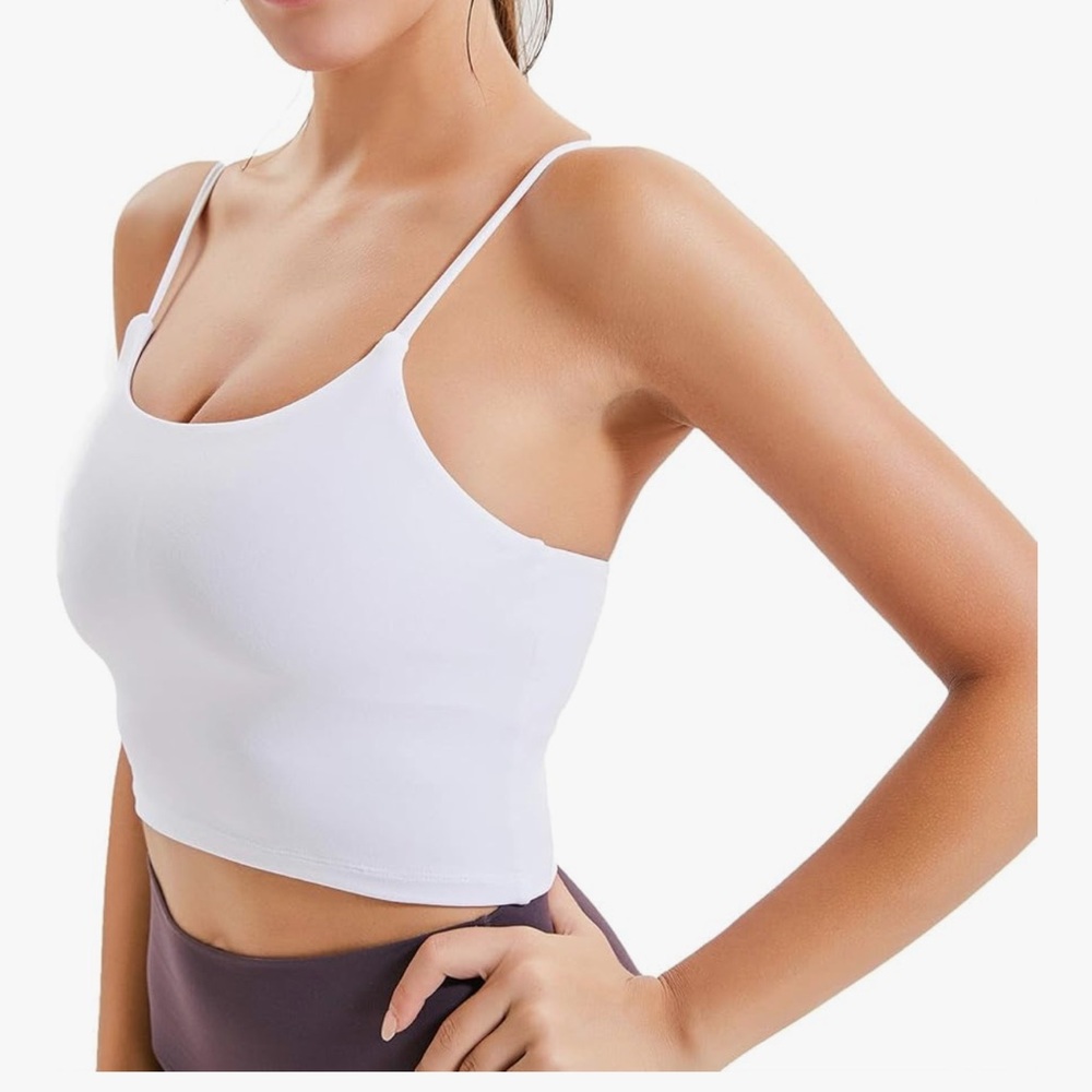 Amazon Lemedy White Seamless Cropped Tank Top in large